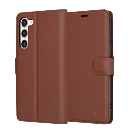 Husa de protectie Techsuit Leather Folio compatibil cu Samsung Galaxy S23 Plus, Maro
