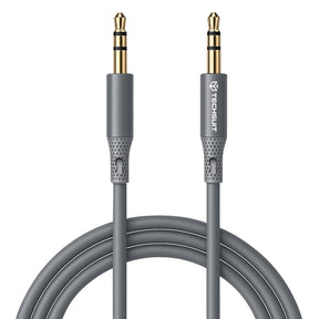 Adaptor Techsuit Premium Cable Adapter SoundFleX (AC3), 3.5mm to Jack, Hi-Fi Quality, Silica Gel, 1m, Gri