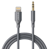 Adaptor Techsuit Premium Cable Adapter SoundFleX (AC5), Lightning to 3.5mm Jack, Hi-Fi Quality, Silica Gel, Gri