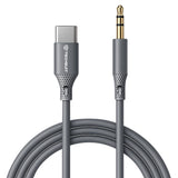 Adaptor Techsuit Premium Cable Adapter SoundFleX (AC4), Type-C to 3.5mm Jack, Hi-Fi Quality, DAC Chip, Silica Gel, 1m, Gri