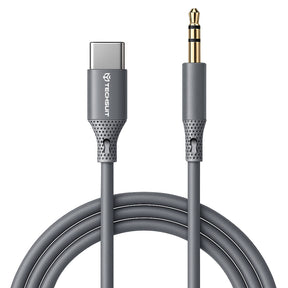 Adaptor Techsuit Premium Cable Adapter SoundFleX (AC4), Type-C to 3.5mm Jack, Hi-Fi Quality, DAC Chip, Silica Gel, 1m, Gri
