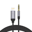 Adaptor Techsuit Premium Cable Adapter SoundShell (AC10), iOS to 3.5mm Jack, 16bit/48Khz, 1.5m, Gri
