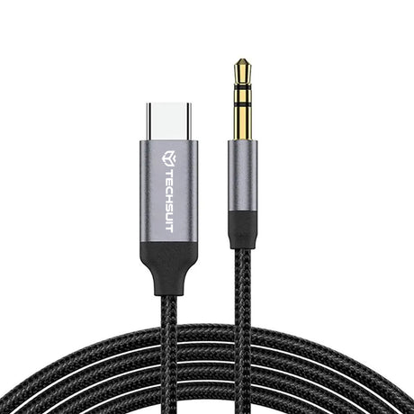 Adaptor Techsuit Premium Cable Adapter FuseXound (AC11), Type-C to 3.5mm Jack, Hi-Fi Quality, DAC Chip, PVC, 0.5m, Gri