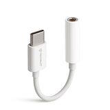 Adaptor Techsuit (set de 2) Cable Adapter MusicBox (AC18), Type-C to 3.5mm Jack, DAC Chip, 3A, Plug and Play, Alb
