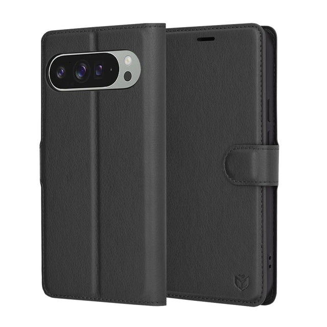 Husa de protectie Techsuit Leather Folio compatibil cu Google Pixel 9 Pro XL, Negru