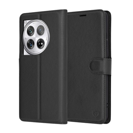Husa de protectie Techsuit Leather Folio compatibil cu OnePlus 12, Negru