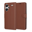 Husa de protectie Techsuit Leather Folio compatibil cu Xiaomi Redmi Note 13 Pro+ 5G, Maro