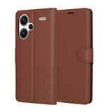 Husa de protectie Techsuit Leather Folio compatibil cu Xiaomi Redmi Note 13 Pro+ 5G, Maro