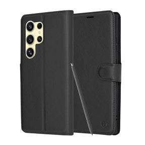 Husa de protectie Techsuit Leather Folio compatibil cu Samsung Galaxy S24 Ultra, Negru