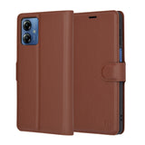 Husa de protectie Techsuit Leather Folio compatibil cu Motorola Moto G14, Maro