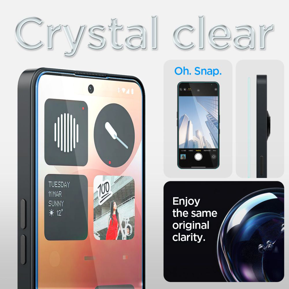 Folie de protectie Spigen Glas.tR EZ-FIT HD (AGL09429) compatibil cu Nothing Phone (3a) / (3a) Pro, Transparent