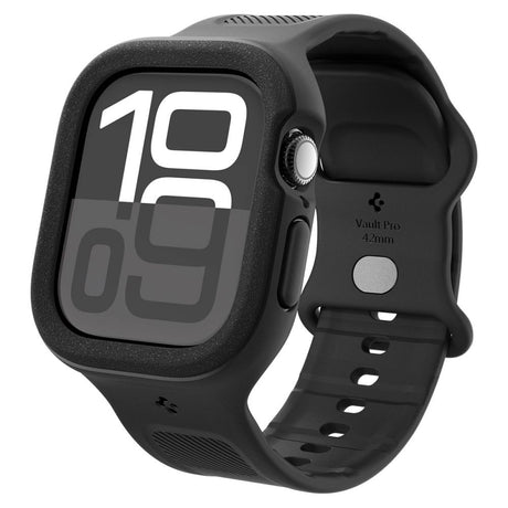 Husa de protectie smartwatch Spigen Caseology Vault (ACS09390) compatibil cu Apple Watch 10 42mm / Watch 11 42mm, Negru Mat