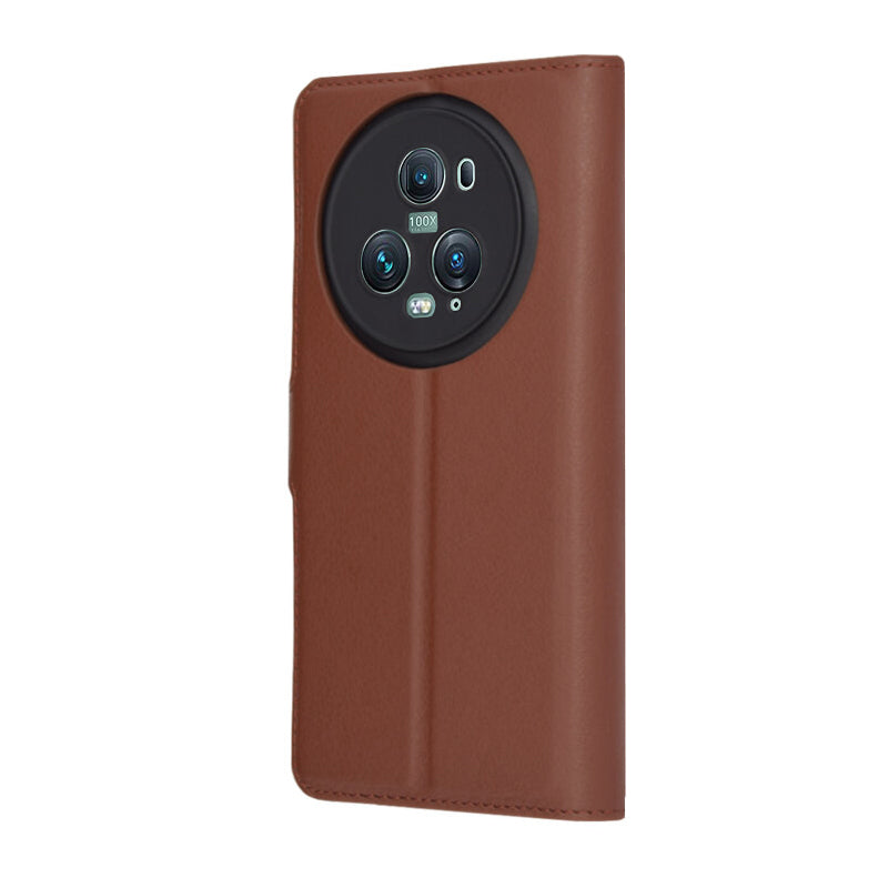 Husa de protectie Techsuit Leather Folio compatibil cu Honor Magic5 Pro, Maro