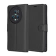 Husa de protectie Techsuit Leather Folio compatibil cu Honor Magic5 Pro, Negru