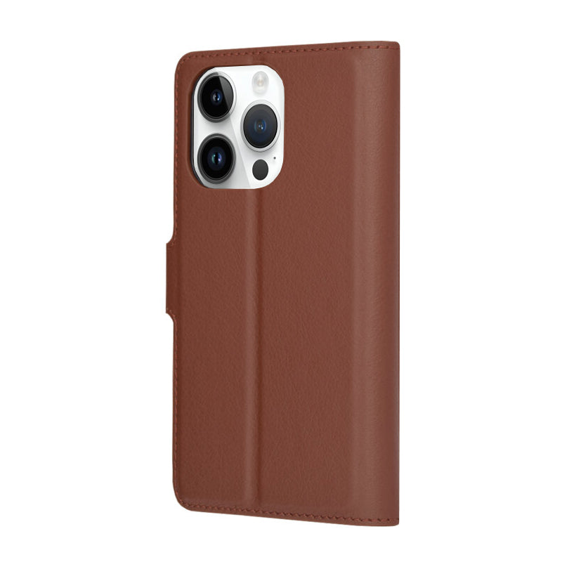 Husa de protectie Techsuit Leather Folio compatibil cu iPhone 14 Pro, Maro