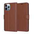 Husa de protectie Techsuit Leather Folio compatibil cu iPhone 13 Pro Max, Maro