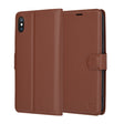 Husa de protectie Techsuit Leather Folio compatibil cu iPhone XS Max, Maro