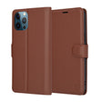 Husa de protectie Techsuit Leather Folio compatibil cu iPhone 12 Pro Max, Maro