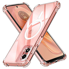 Husa de protectie Techsuit Shockproof Clear Silicone MagSafe compatibil cu Motorola Moto G04 / Moto G04s / Moto G24 / Moto E14, Transparent