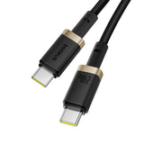 Cablu Baseus Dura Series (P10377803U03-00), for MacBook, Fast Charging, Type-C, PD 240W, 480Mbps, 1m, Auriu / Black