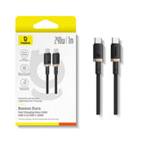 Cablu Baseus Dura Series (P10377803U03-00), for MacBook, Fast Charging, Type-C, PD 240W, 480Mbps, 1m, Auriu / Black