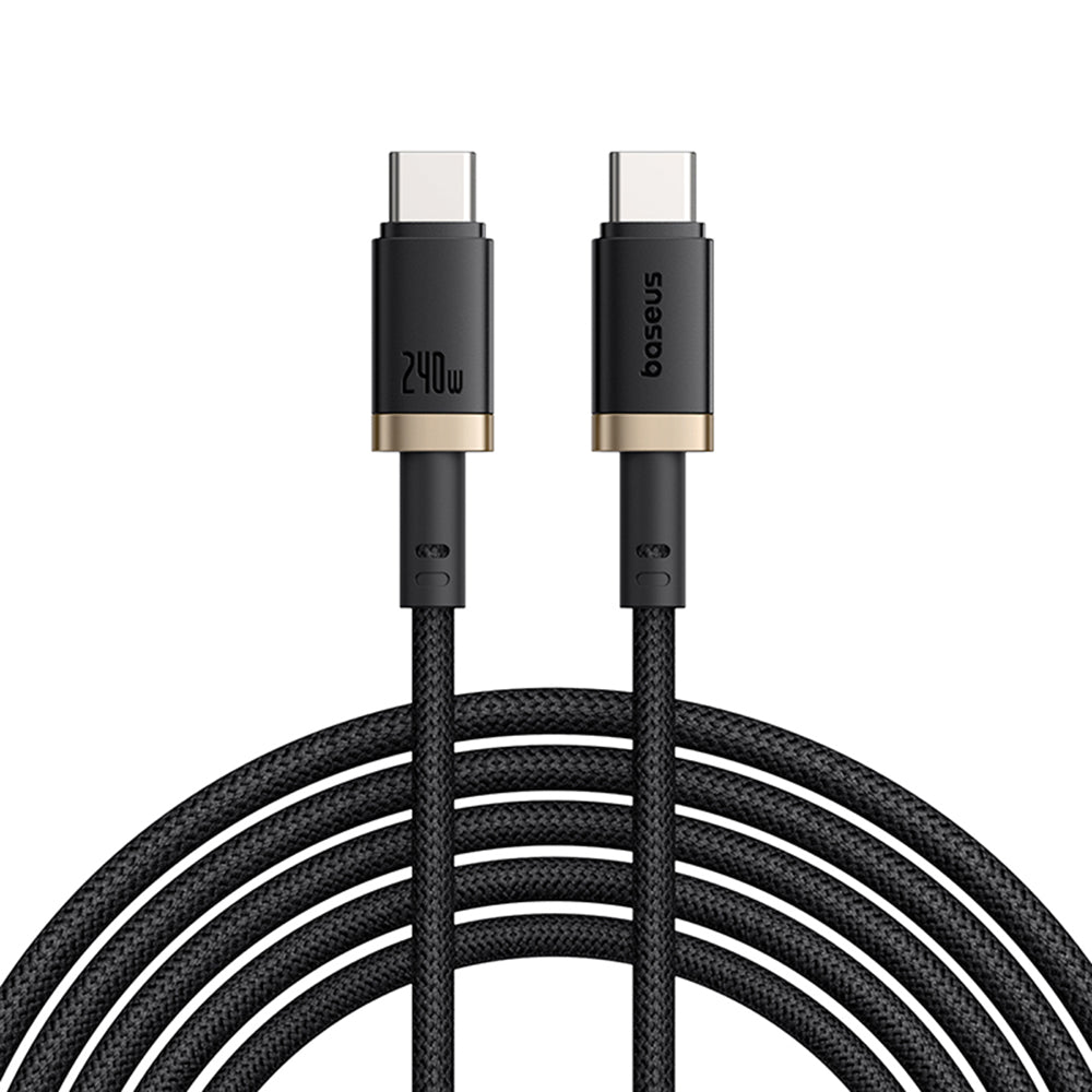 Cablu Baseus Dura Series (P10377803U03-00), for MacBook, Fast Charging, Type-C, PD 240W, 480Mbps, 1m, Auriu / Black