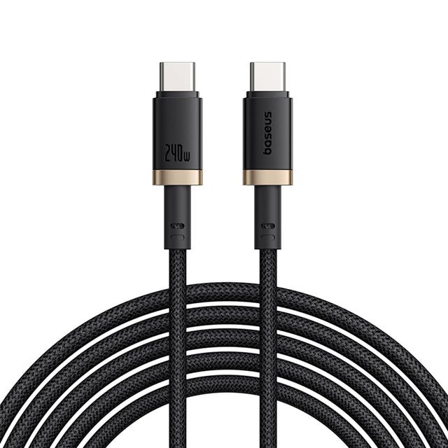 Cablu Baseus Dura Series (P10377803U03-00), for MacBook, Fast Charging, Type-C, PD 240W, 480Mbps, 1m, Auriu / Black