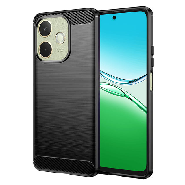 Husa de protectie Techsuit Carbon Silicone compatibil cu Oppo A5 Pro 4G / A5 Pro 5G, Negru