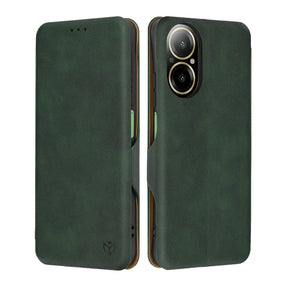 Husa de protectie Techsuit Safe Wallet Plus compatibil cu Realme C67 4G, Verde