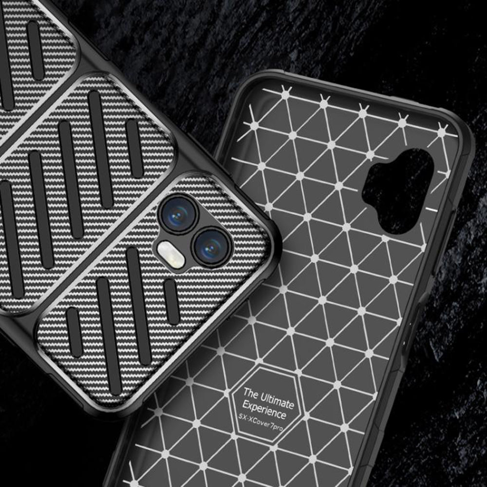 Husa de protectie Techsuit CarbonFiber compatibil cu Samsung Galaxy Xcover7 Pro, Negru