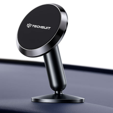 Suport Techsuit Premium TinyGrip (S11), Strong N52 Magnets, Universal Magnetic Mount, 360° Rotation, with 3M Metal Plates, Negru
