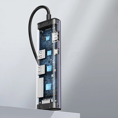 Hub/Dock Ugreen Docking Station CM512 (90568), Type-C to Type-C, 2x USB, HDMI 4K@30Hz, RJ45, SD/TF Card, 5Gbps, PD100W, Gri