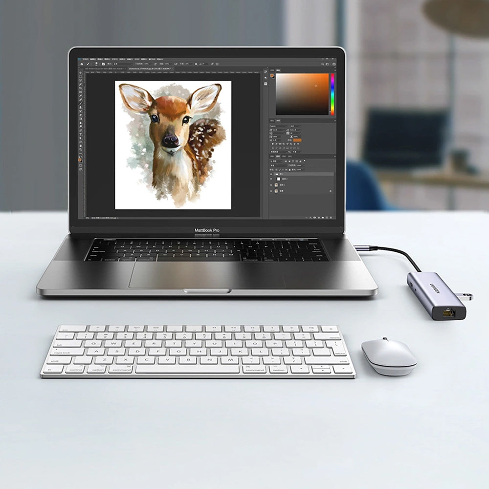 Hub/Dock Ugreen Docking Station CM512 (90568), Type-C to Type-C, 2x USB, HDMI 4K@30Hz, RJ45, SD/TF Card, 5Gbps, PD100W, Gri