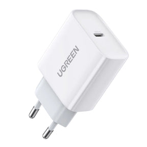 Incarcator Ugreen CD137 (60450), Fast Charging, Type-C, 20W, 5V/3A, PD3.0, Quick Charge 4.0+, Alb