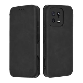 Husa de protectie Techsuit Safe Wallet Plus compatibil cu Xiaomi 13, Negru