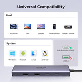 Hub Ugreen CM498 (15375), USB / Type-C / HDMI / RJ45, PD100W, Gri