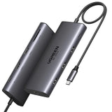 Hub Ugreen CM639 (15534), 3x USB / 2x Type-C / 2x HDMI / RJ45 / SD/TF, PD100W, Gri
