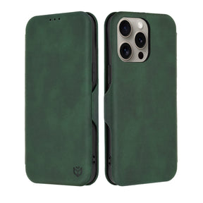 Husa de protectie Techsuit Safe Wallet Plus compatibil cu iPhone 15 Pro Max, Verde