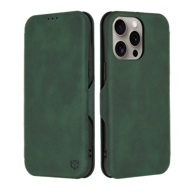 Husa de protectie Techsuit Safe Wallet Plus compatibil cu iPhone 15 Pro Max, Verde