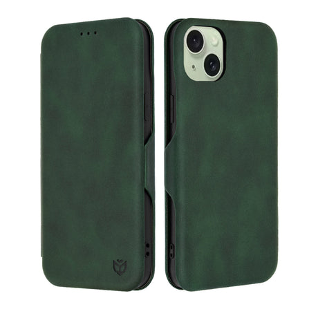 Husa de protectie Techsuit Safe Wallet Plus compatibil cu iPhone 15 Plus, Verde