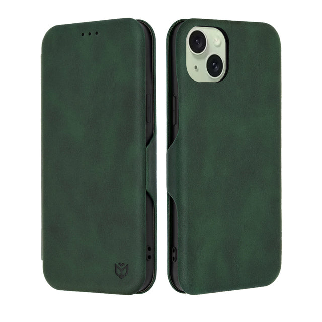 Husa de protectie Techsuit Safe Wallet Plus compatibil cu iPhone 15 Plus, Verde