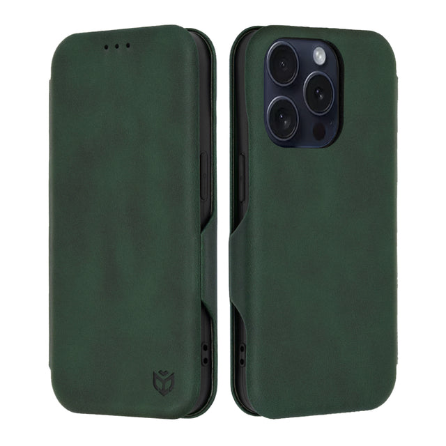 Husa de protectie Techsuit Safe Wallet Plus compatibil cu iPhone 15 Pro, Verde