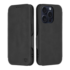 Husa de protectie Techsuit Safe Wallet Plus compatibil cu iPhone 15 Pro, Negru
