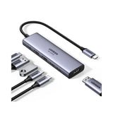Hub/Dock Ugreen Docking Station CM511 (35999), Type-C to 2x USB3.2, 1x HDMI 4K@60Hz, 3x Type-C, PD100W, 10Gbps, Gri