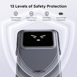 Baterie externa Ugreen Wireless PB764 (45329), MagSafe, Fast Charge, TFT Display, Stand, 10000mAh, USB-C, 20W, Gri Spatial