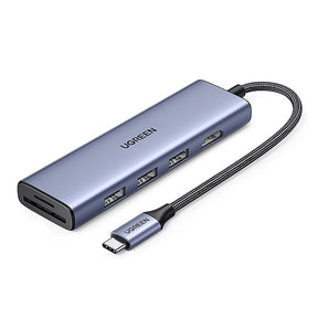 Hub/Dock Ugreen Docking Station CM511 (20956A), Type-C to 3x USB3.0, HDMI 4K, 5Gbps, Card reader SD/TF, 104MB/s, Gri
