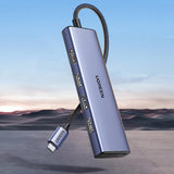 Hub/Dock Ugreen Docking Station CM511 (20956A), Type-C to 3x USB3.0, HDMI 4K, 5Gbps, Card reader SD/TF, 104MB/s, Gri
