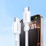 Cablu Ugreen L501 (35465), USB-C to USB-C, 3A, 60W, 1m, Nylon, Titanium Gray