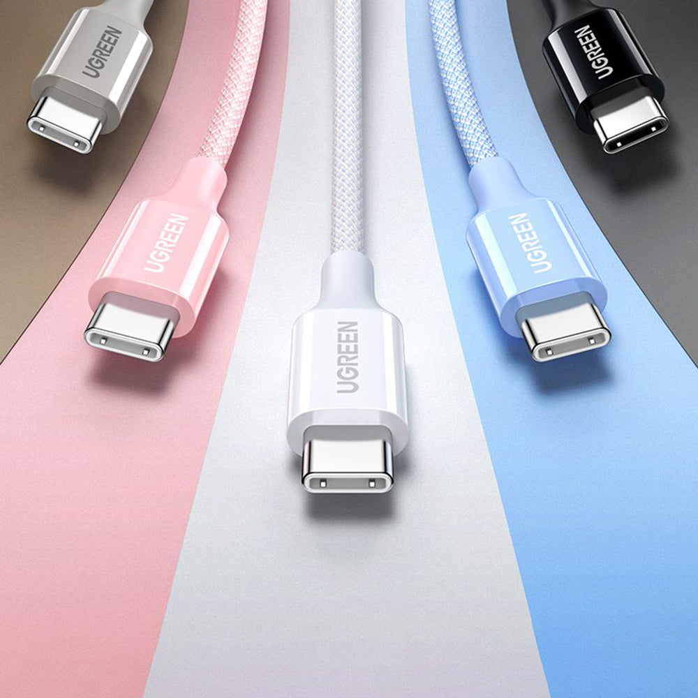 Cablu Ugreen L501 (35254), USB-C to USB-C, 3A, 60W, 1m, Nylon, Negru
