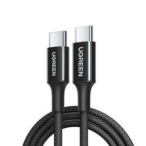 Cablu Ugreen L501 (35254), USB-C to USB-C, 3A, 60W, 1m, Nylon, Negru